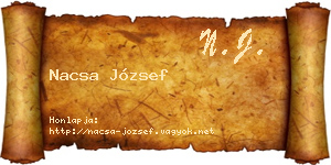 Nacsa József névjegykártya
